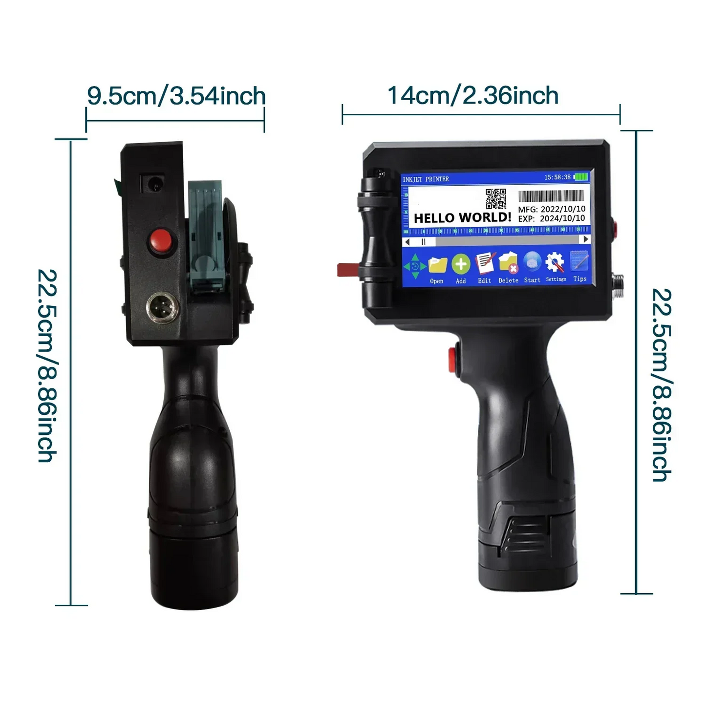 Handheld-Tintenstrahldrucker für den Druck auf verschiedenen Oberflächen